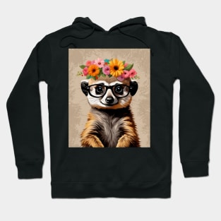 Funny Monty Baby Meerkat Wearing Glasses Hoodie